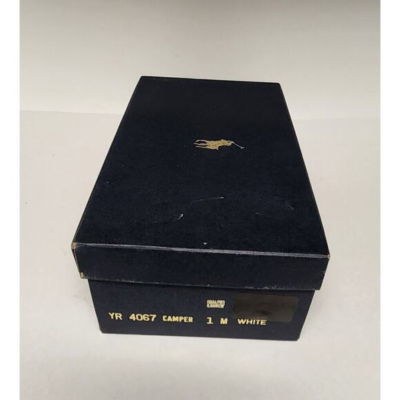 Ralph Lauren Vintage 1970s Youth Merton leather Camper Boat shoes Size 1M White - Picture 11 of 13